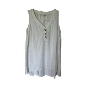 J. Jill Women’s White Button Flowy Tunic Tank Top Size XS